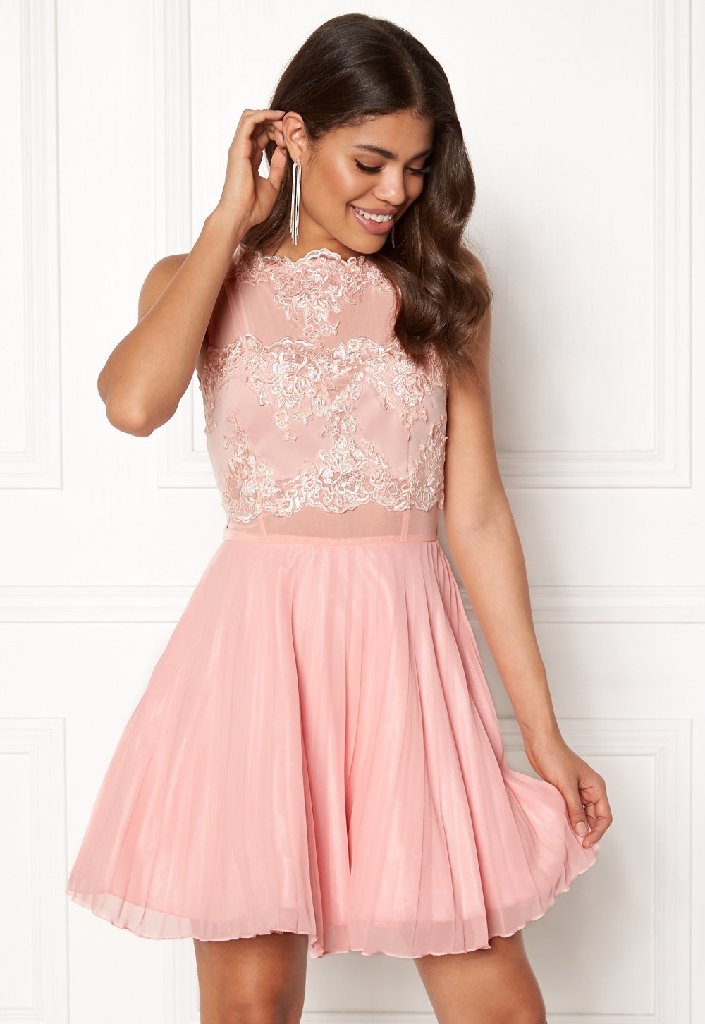 lace top skater dress