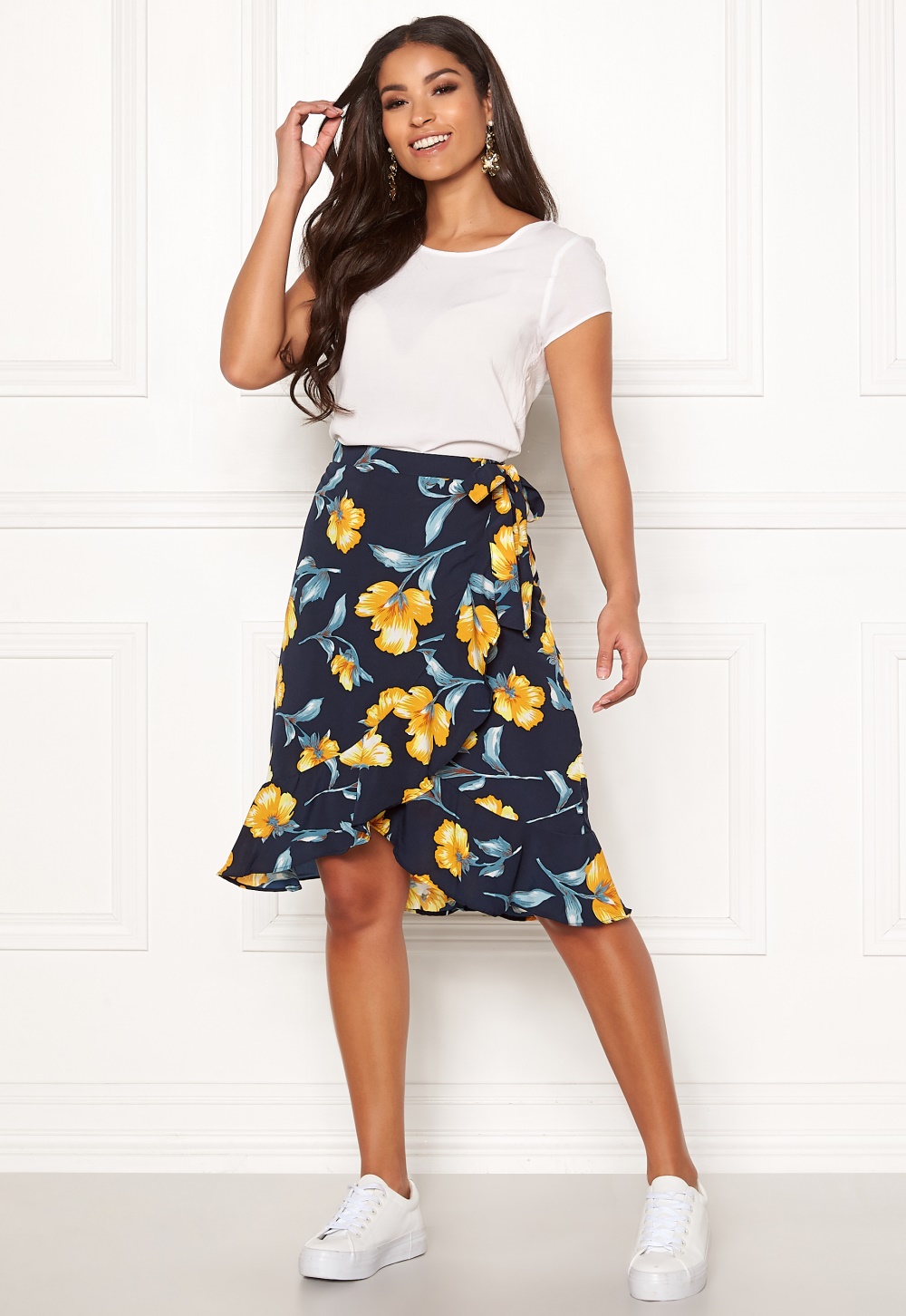 blue wrap skirt