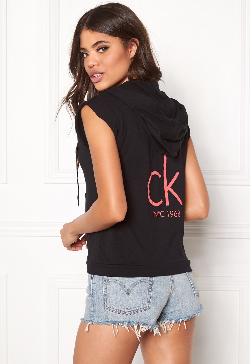 top lace up zip calvin klein