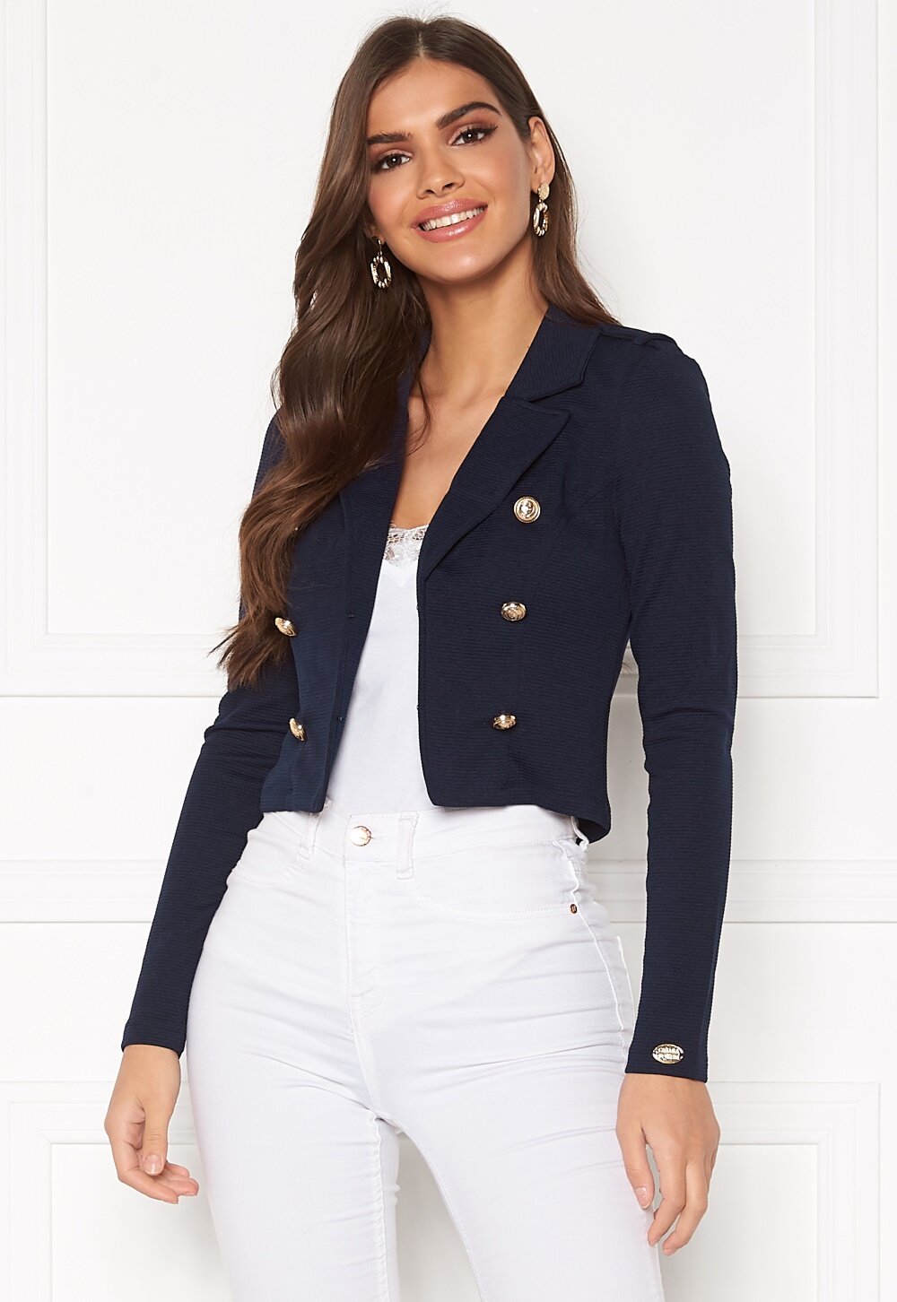 Chiara Forthi Jemma button jersey jacket Navy - Bubbleroom