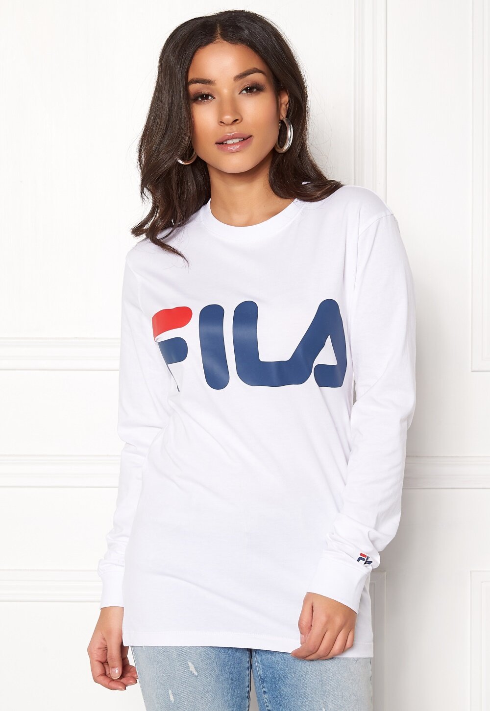 FILA Classic Logo Long Sleeve Bright White - Bubbleroom