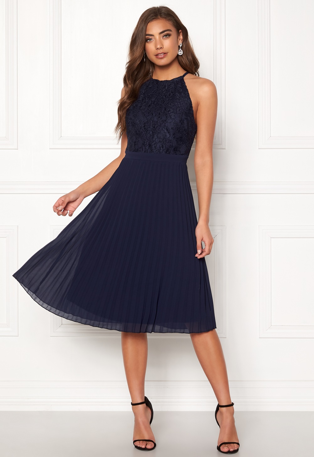 next navy pleated dress