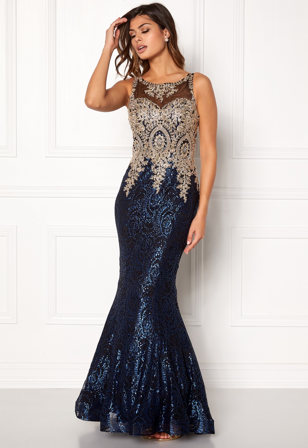 blue black sequin dress