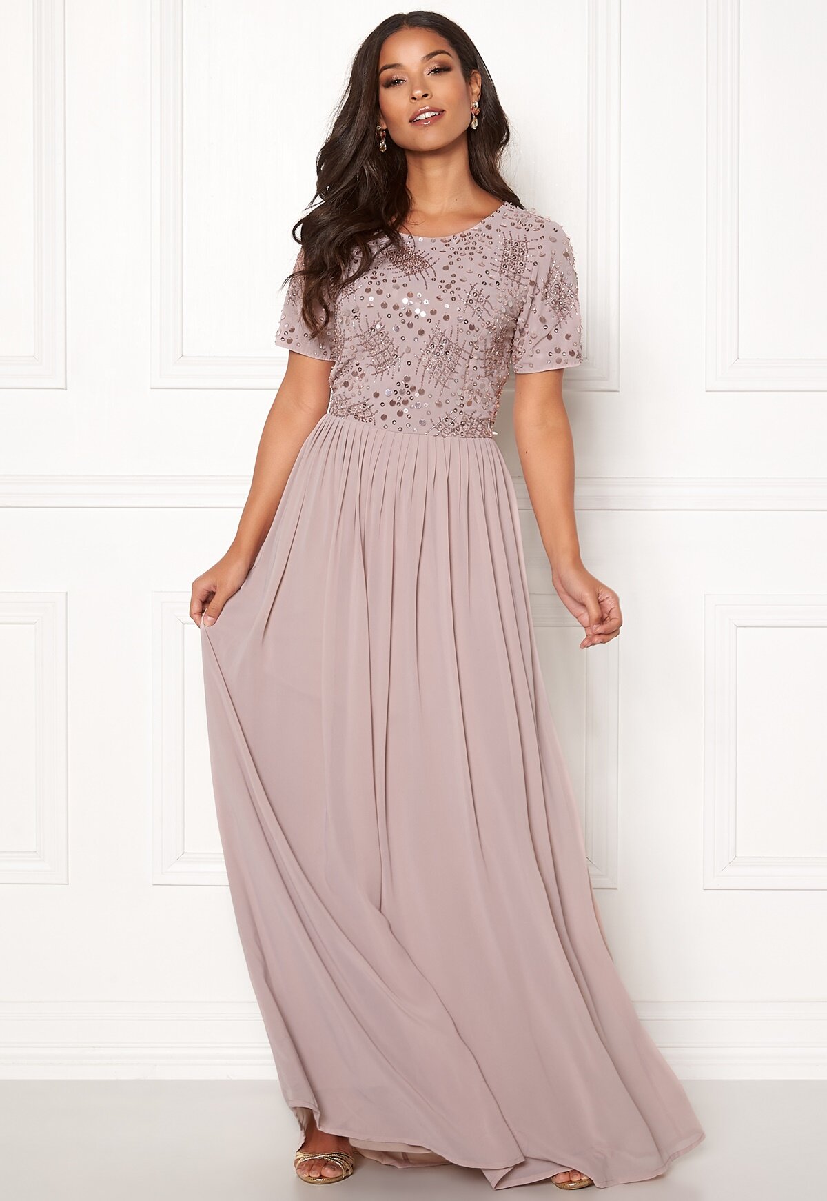 sequin bodice gown