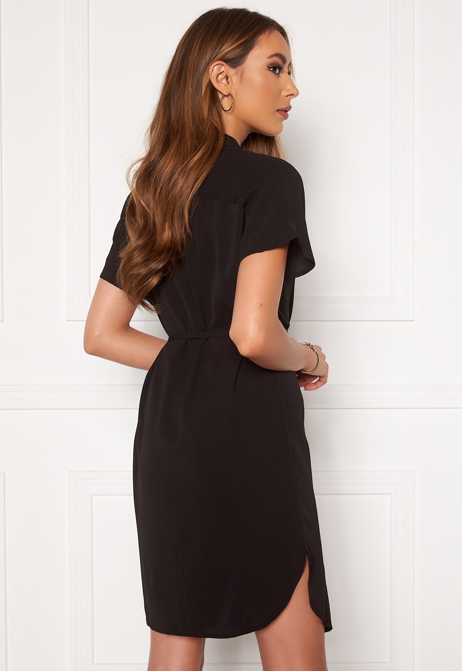 ONLY Nova Lux S/S Shirt Dress Black - Bubbleroom
