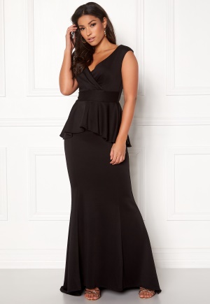 black bardot peplum dress