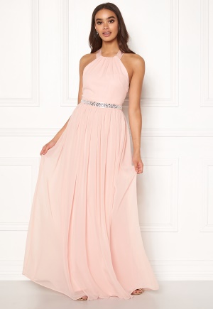 halterneck chiffon maxi dress navy