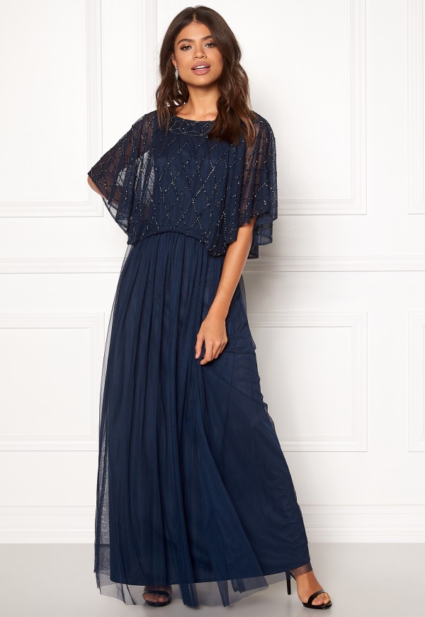 AngelEye Angel Sleeve Maxi Dress Navy - Bubbleroom