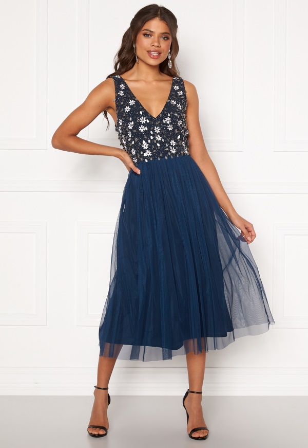 sequin floral gown