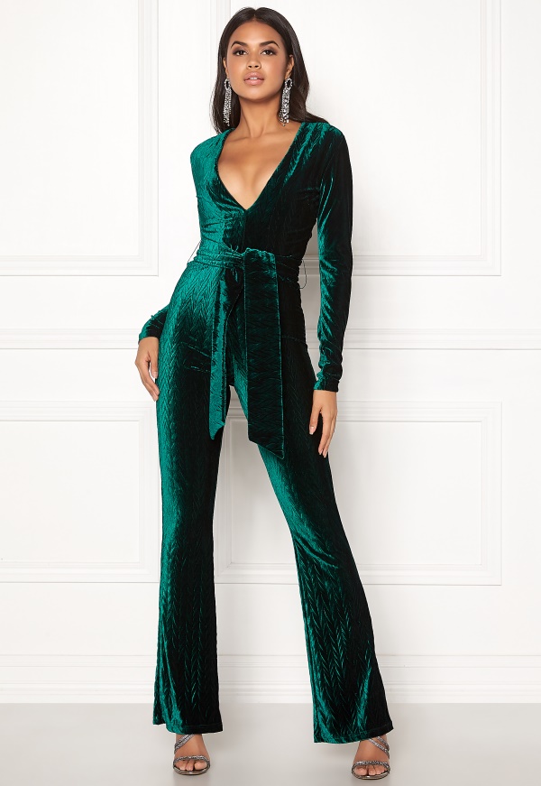 tight velvet jumpsuit