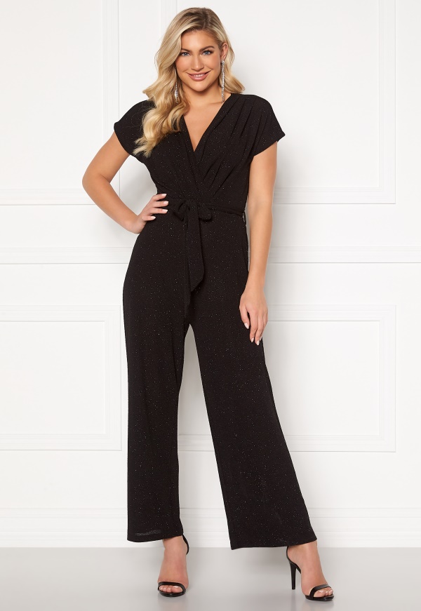 black glitter one arm jumpsuit