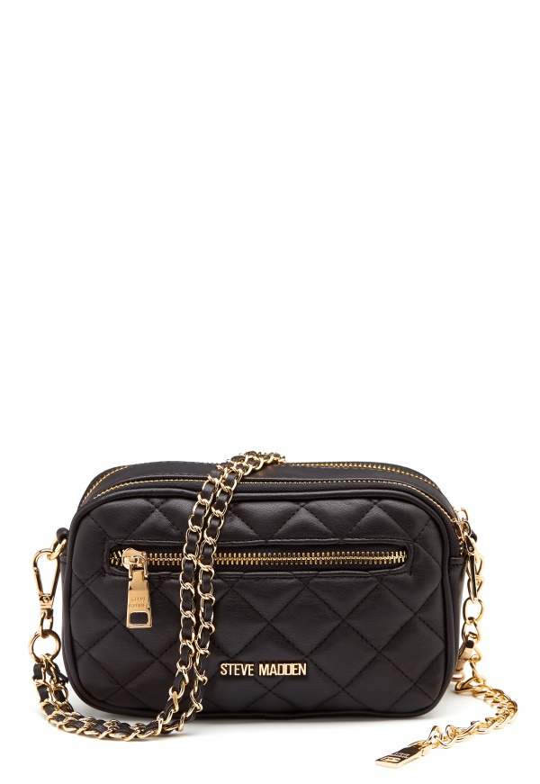 steve madden luggage black and gold