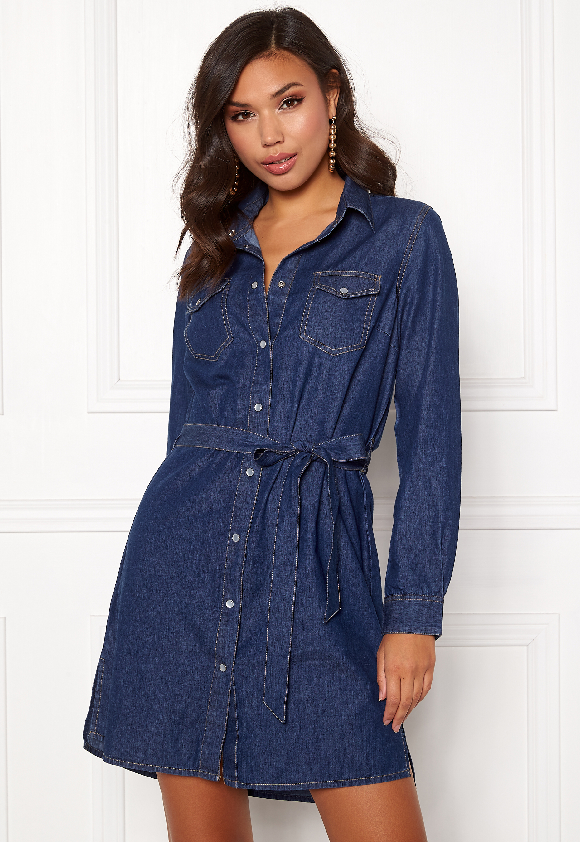 denim dress tie waist