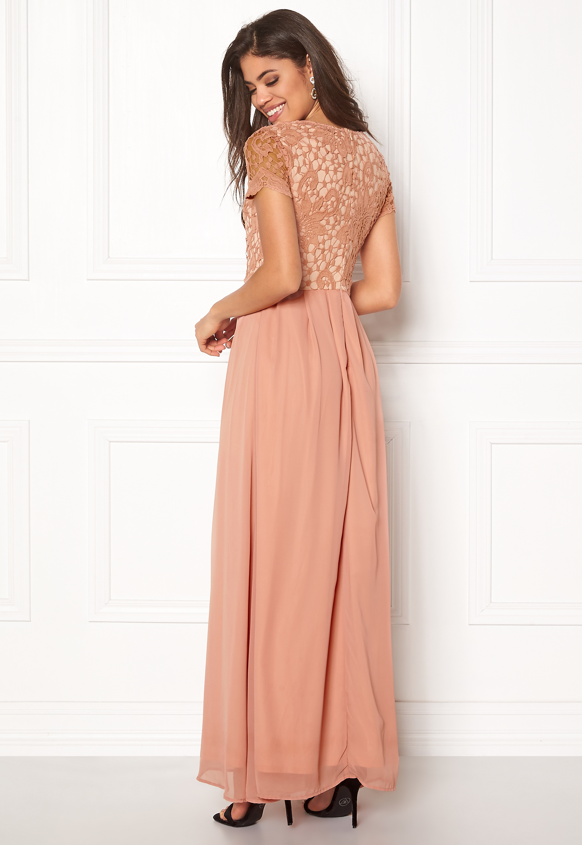 blush crochet maxi dress