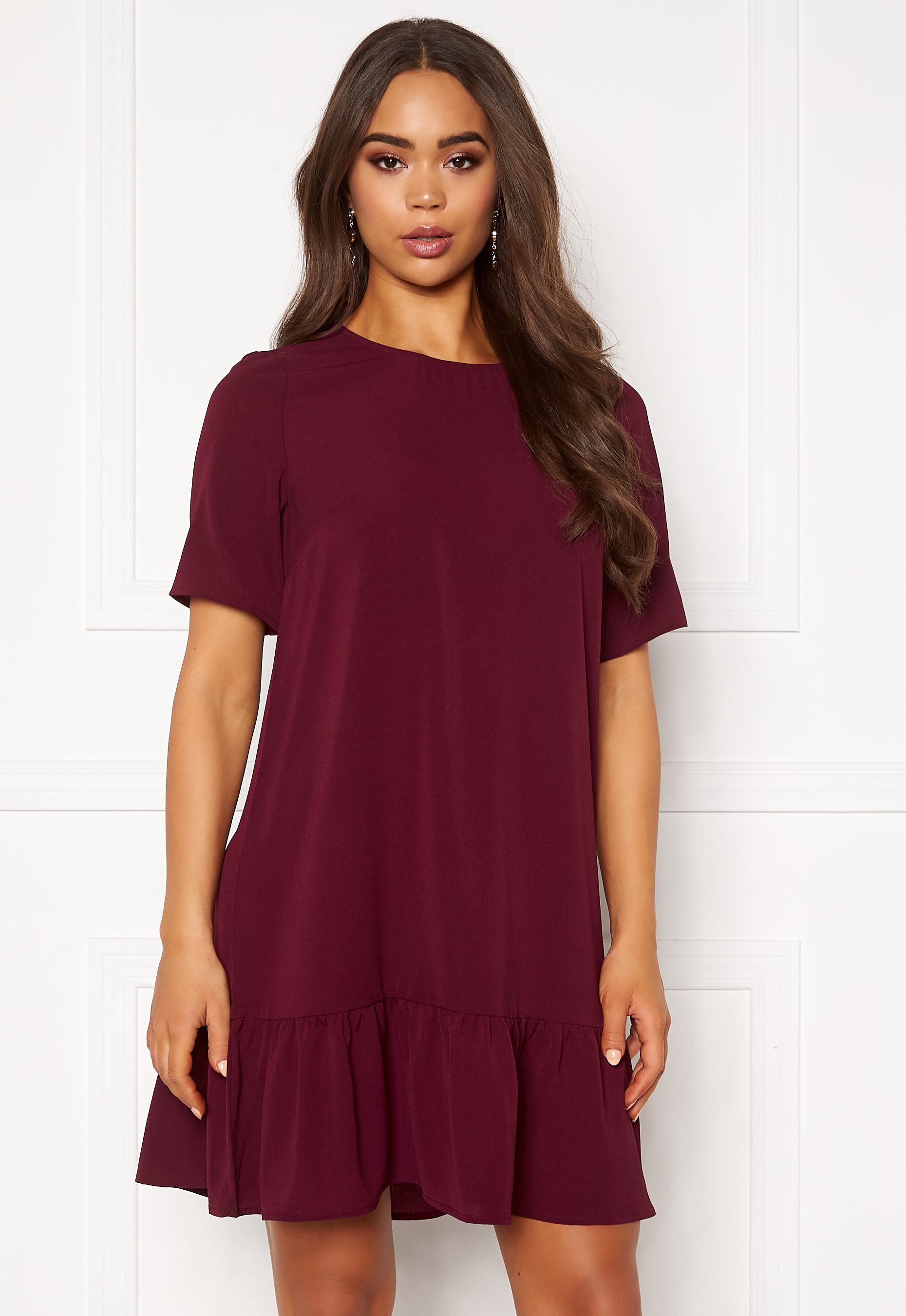 frill hem shift dress