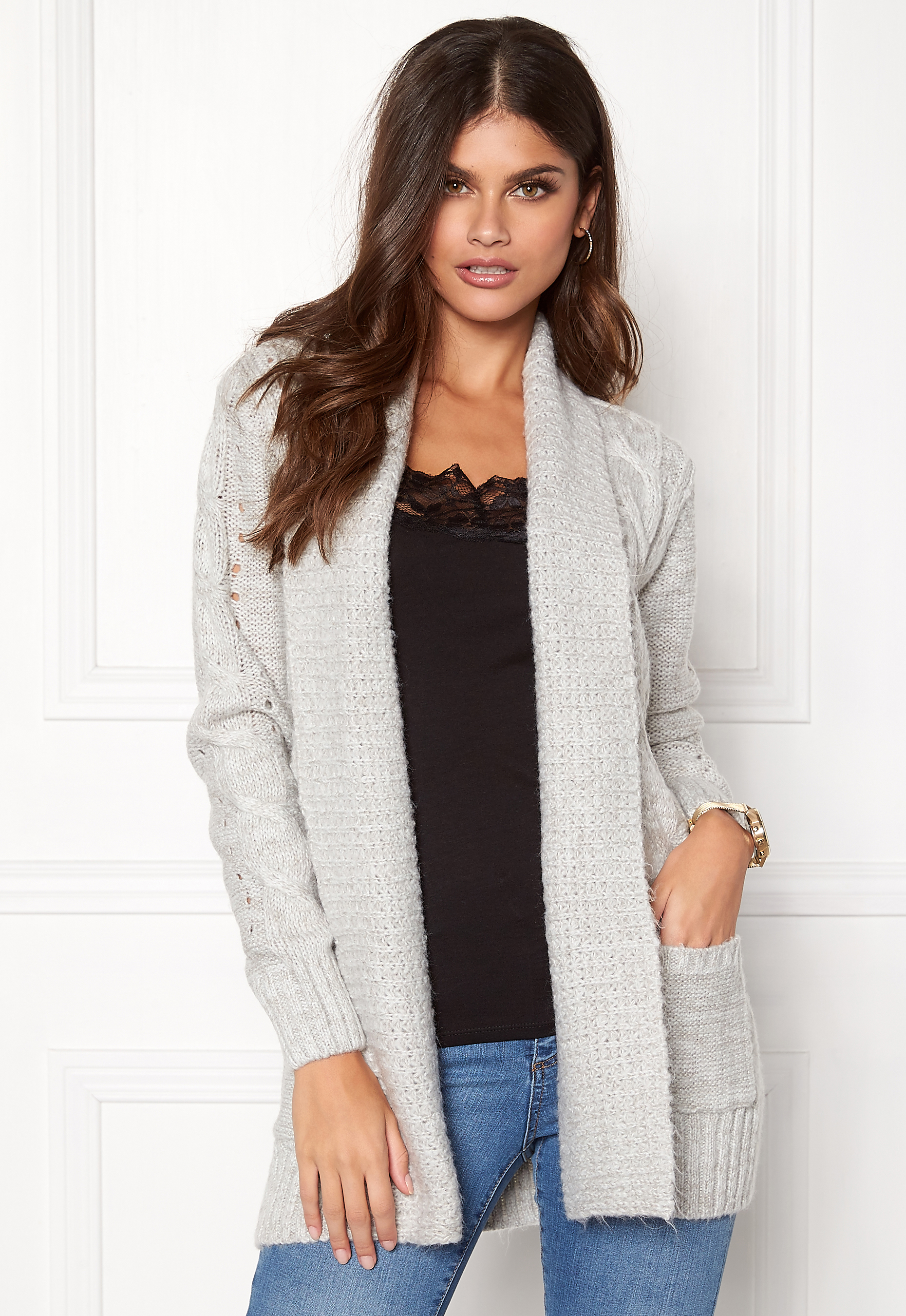 new look grey cardigan