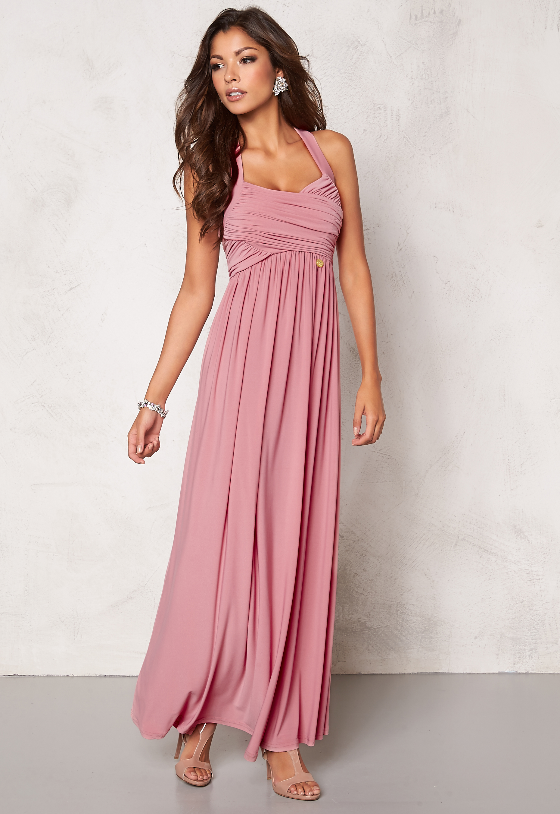 powder pink maxi dress