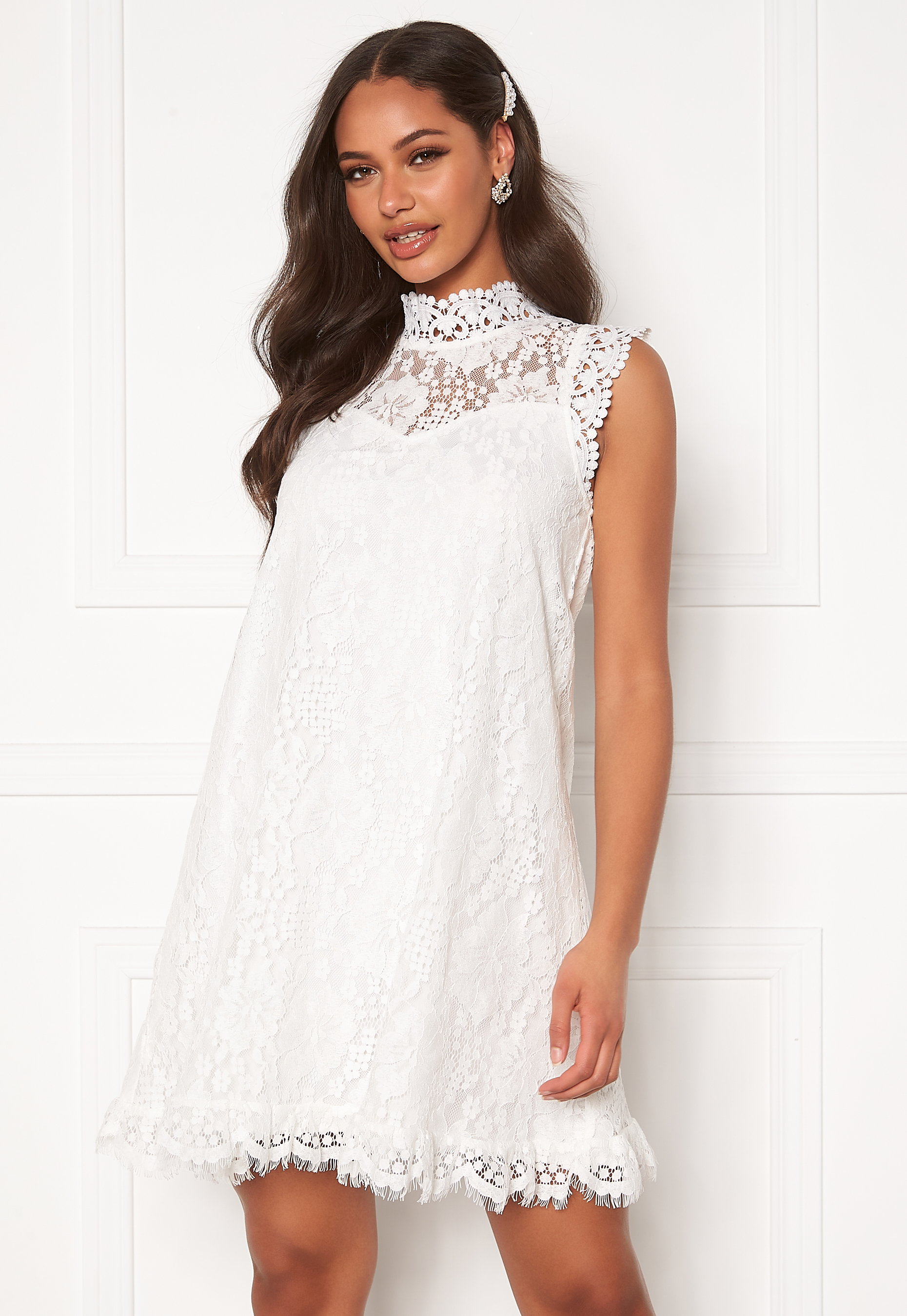white lace swing dress