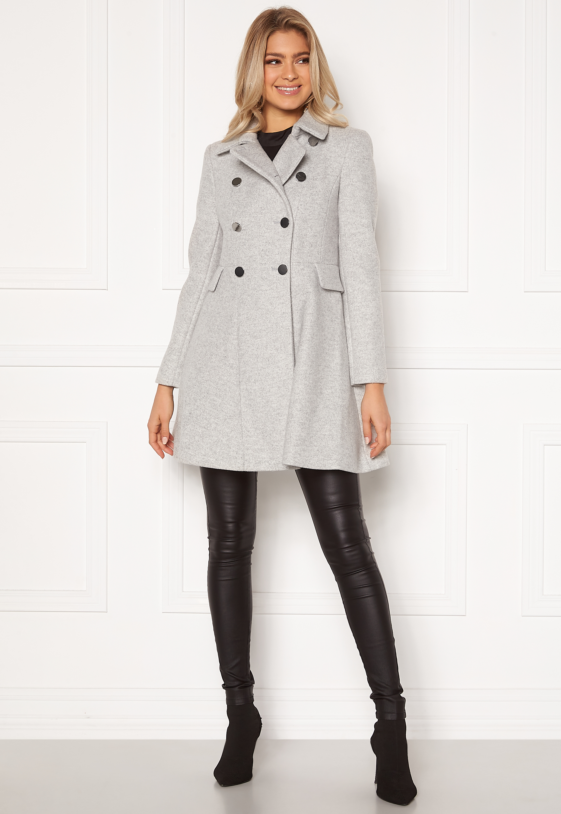 fitted flare coat
