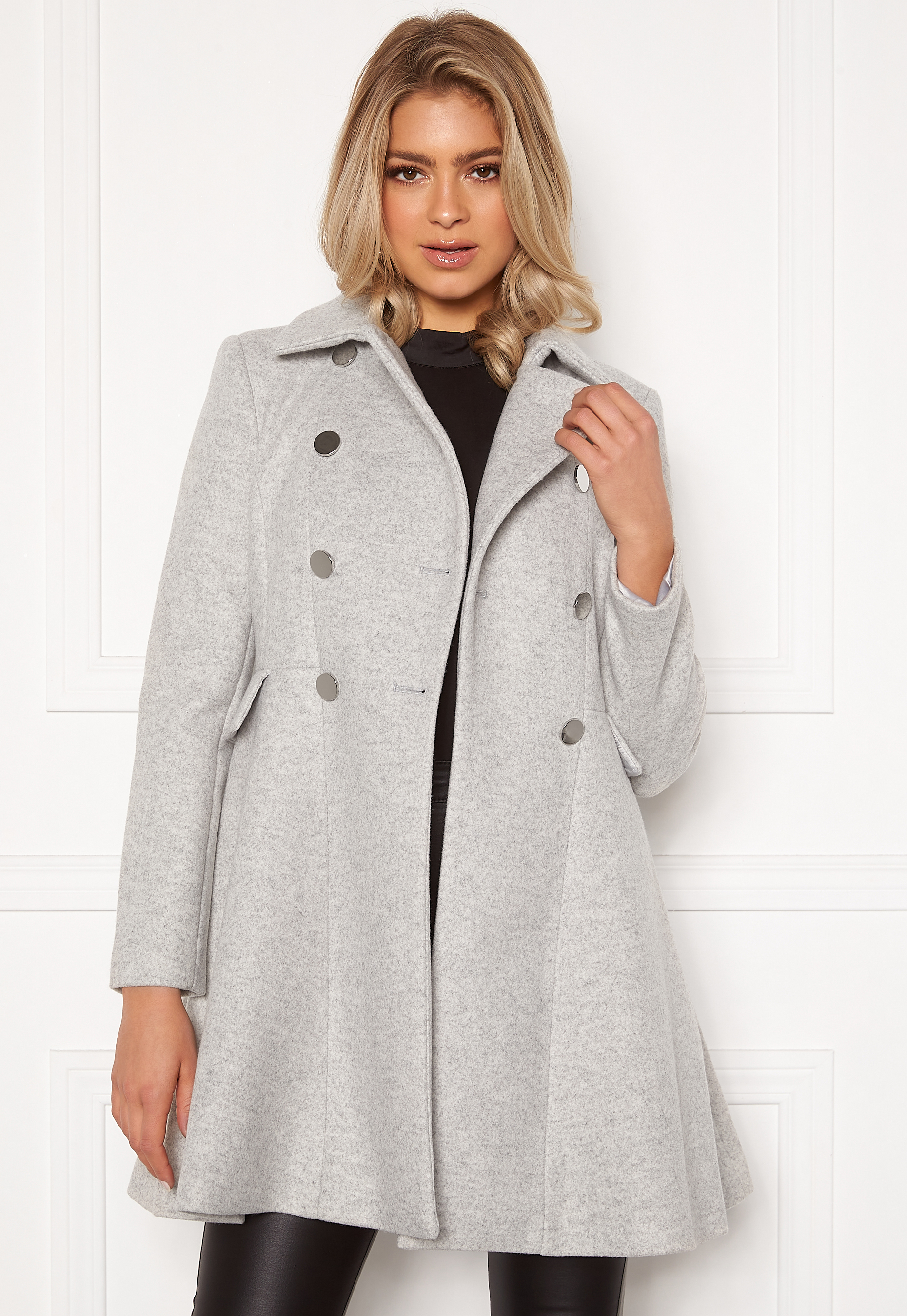 fitted flare coat
