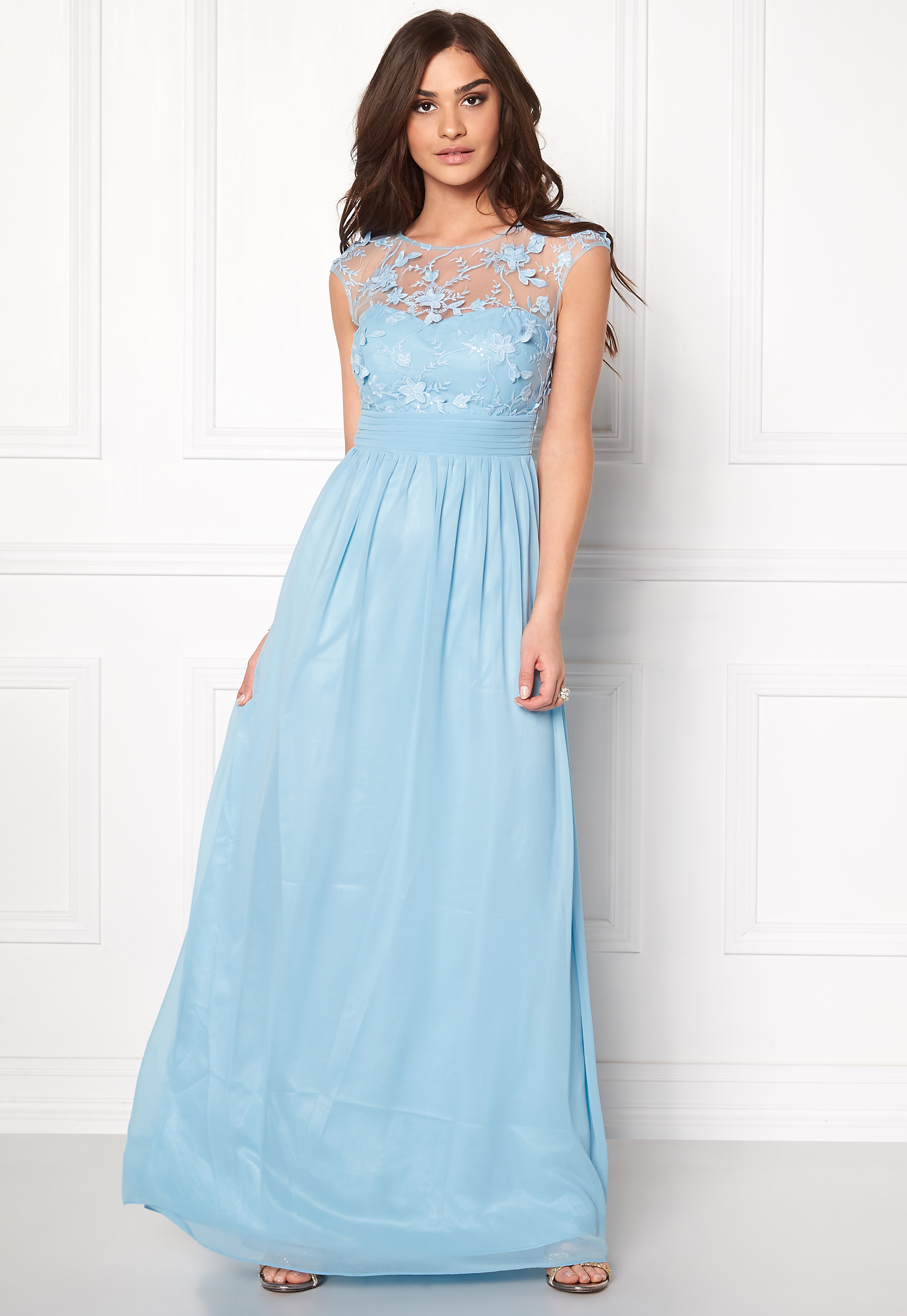 blue chiffon maxi