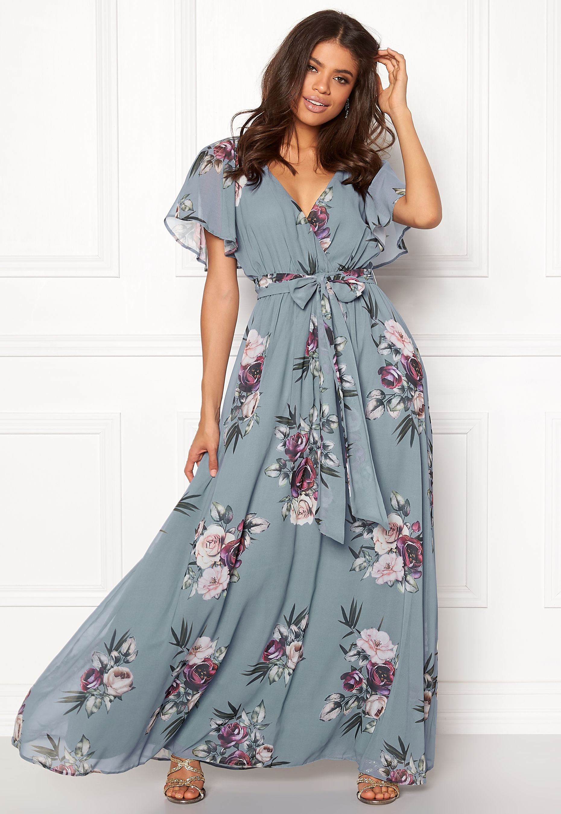 sdsgraphicdesign: Hawaiian Maxi Dress With Sleeves