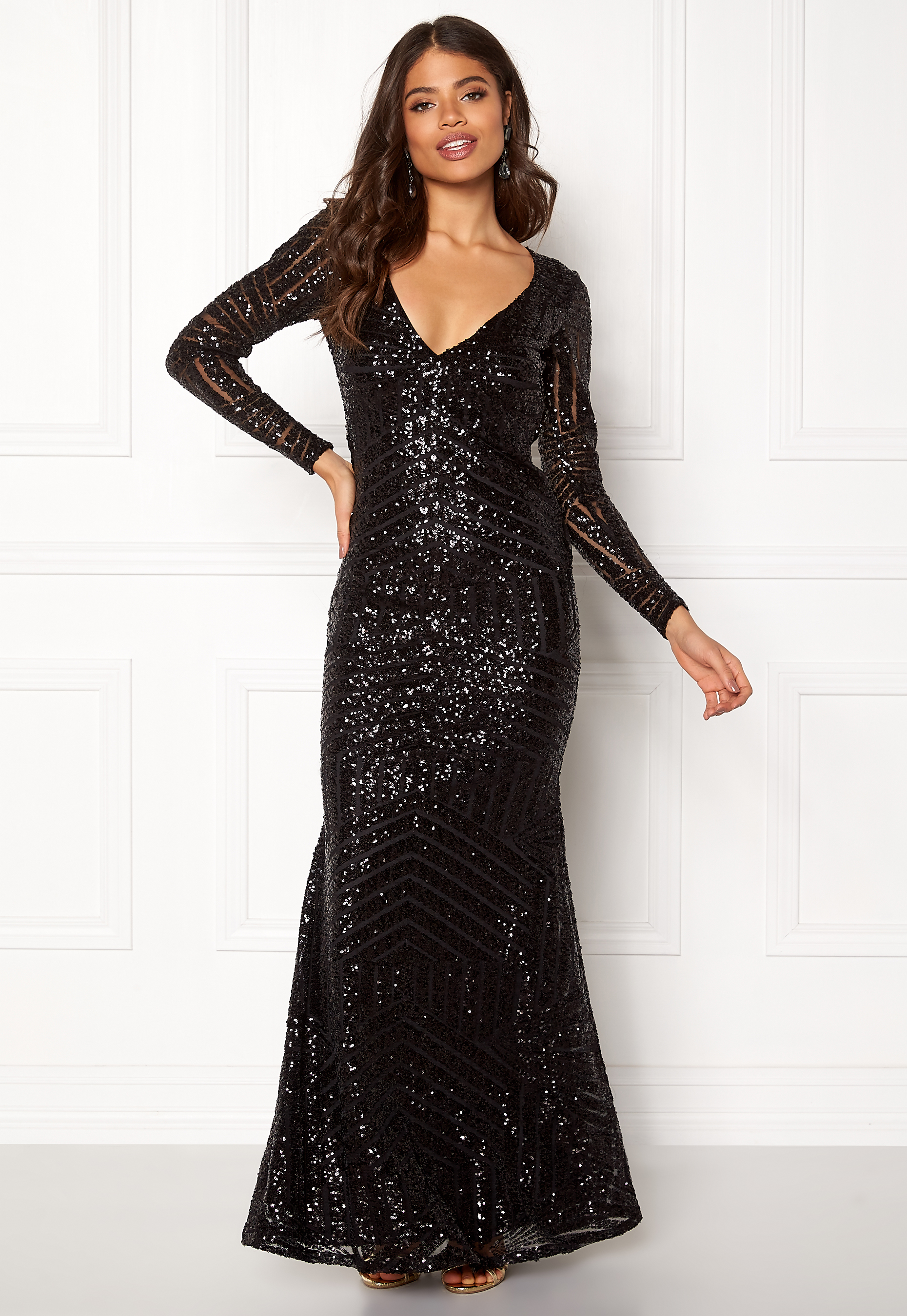 goddiva black and gold dress