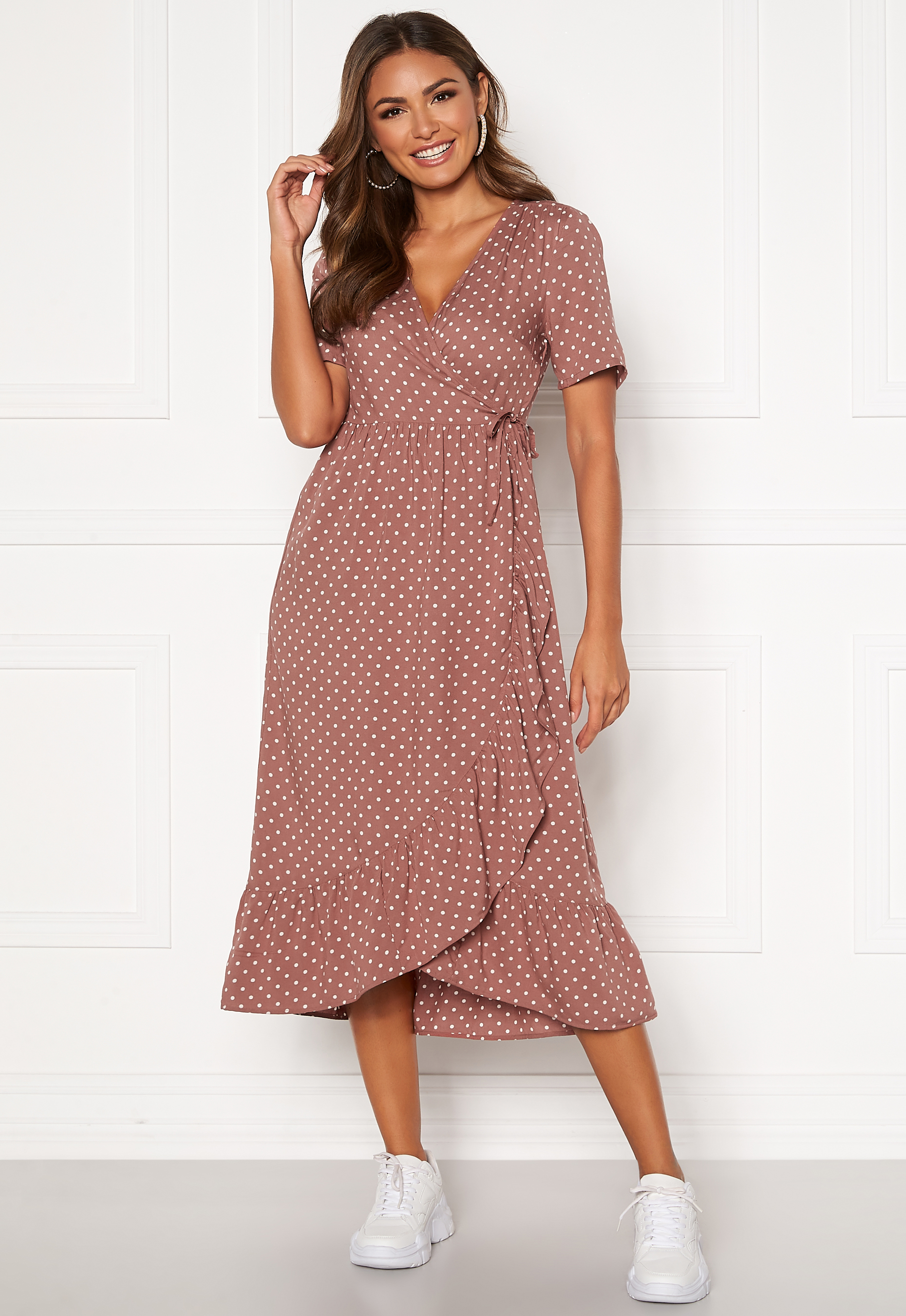 dotted wrap dress