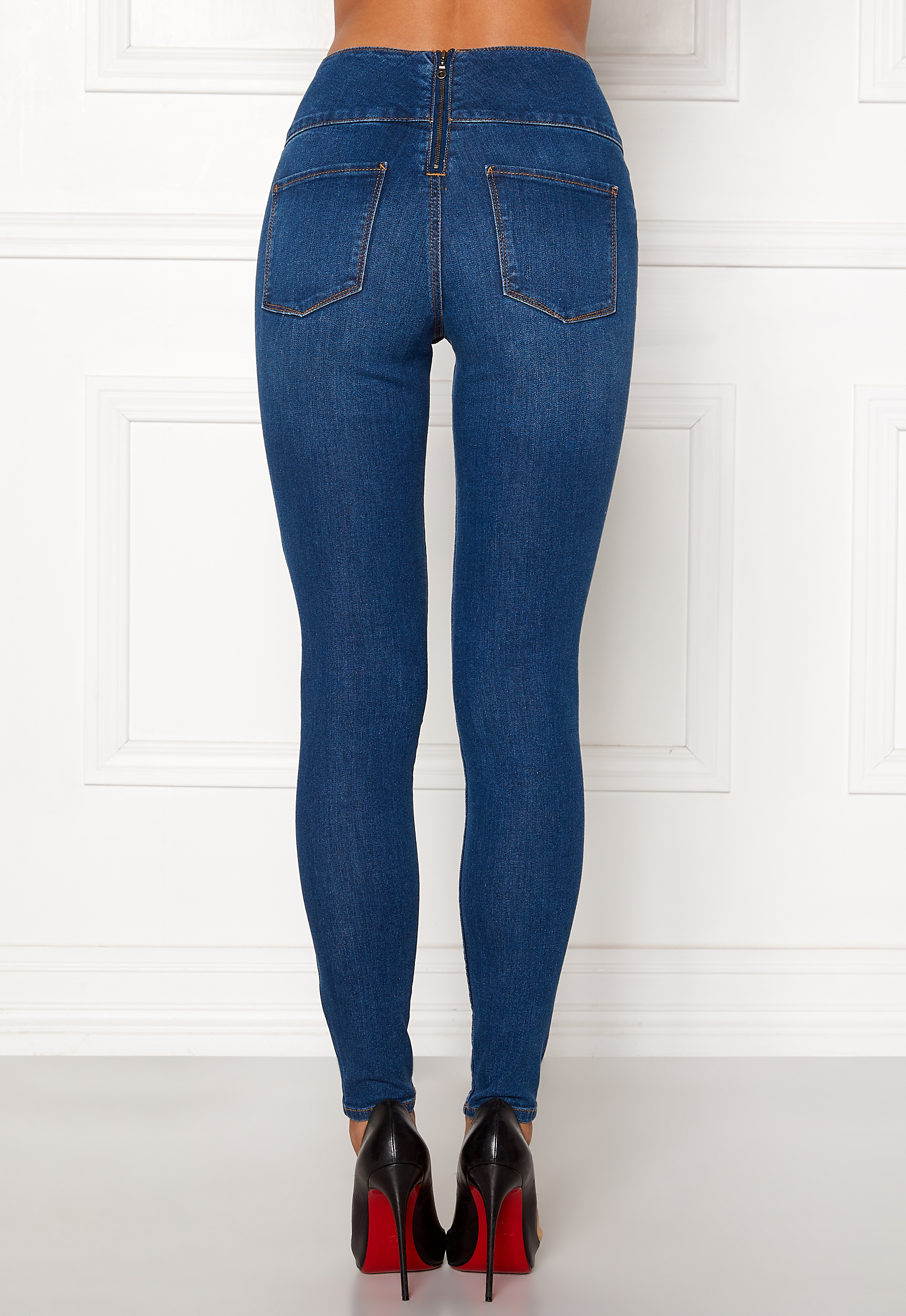 pieces high waist skinny fit jeans