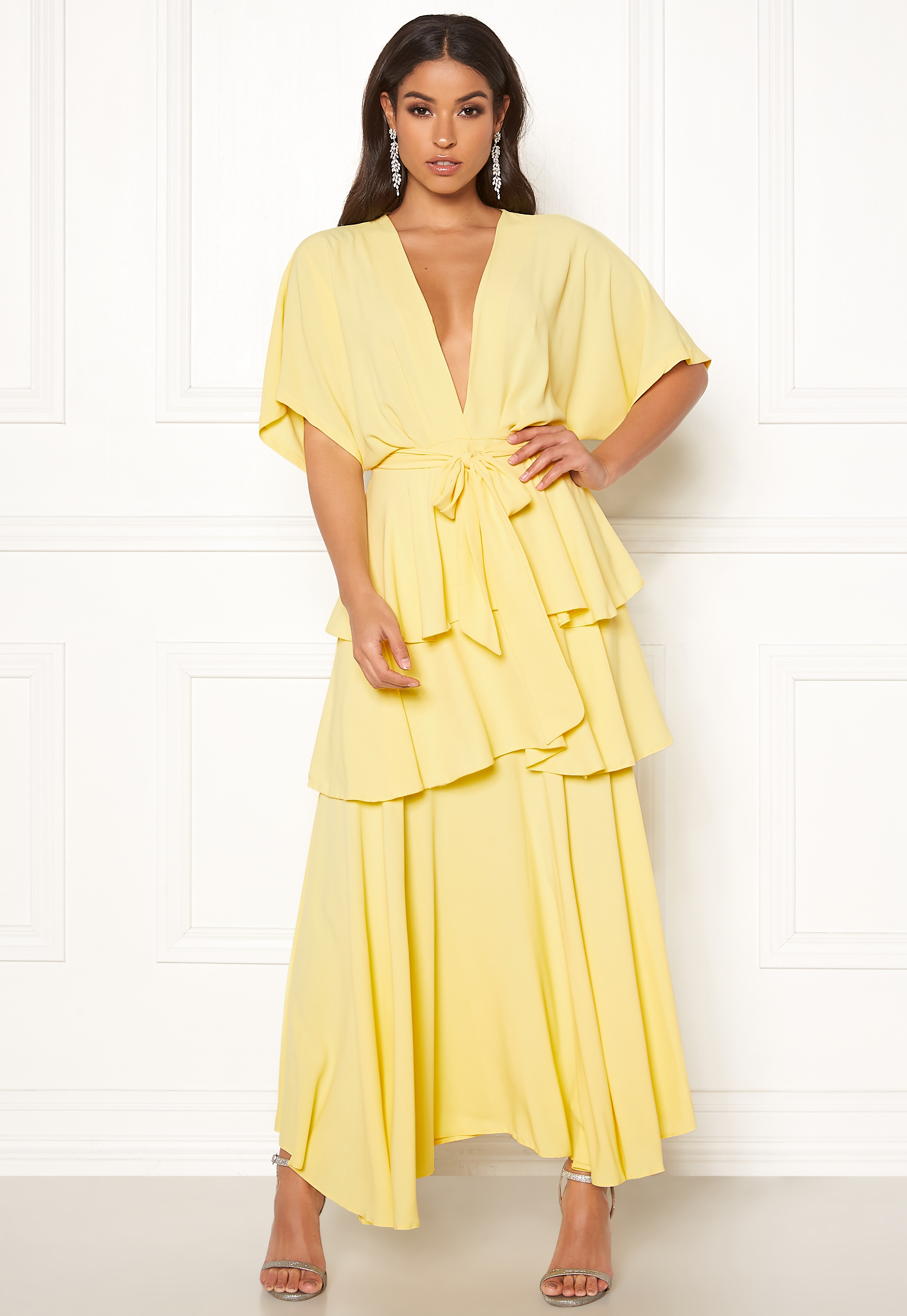 John Zack Kimono Sleeve Maxi Dress Lemon Bubbleroom