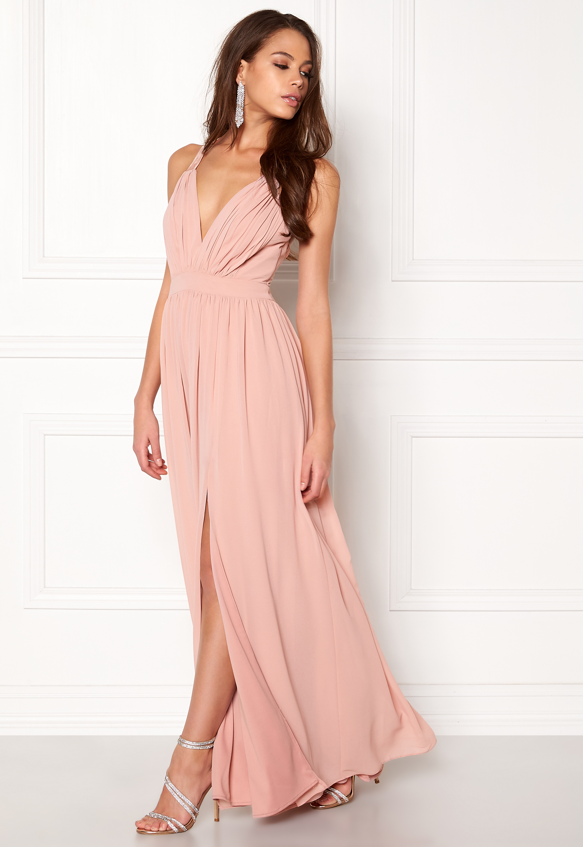 dusty pink long dress