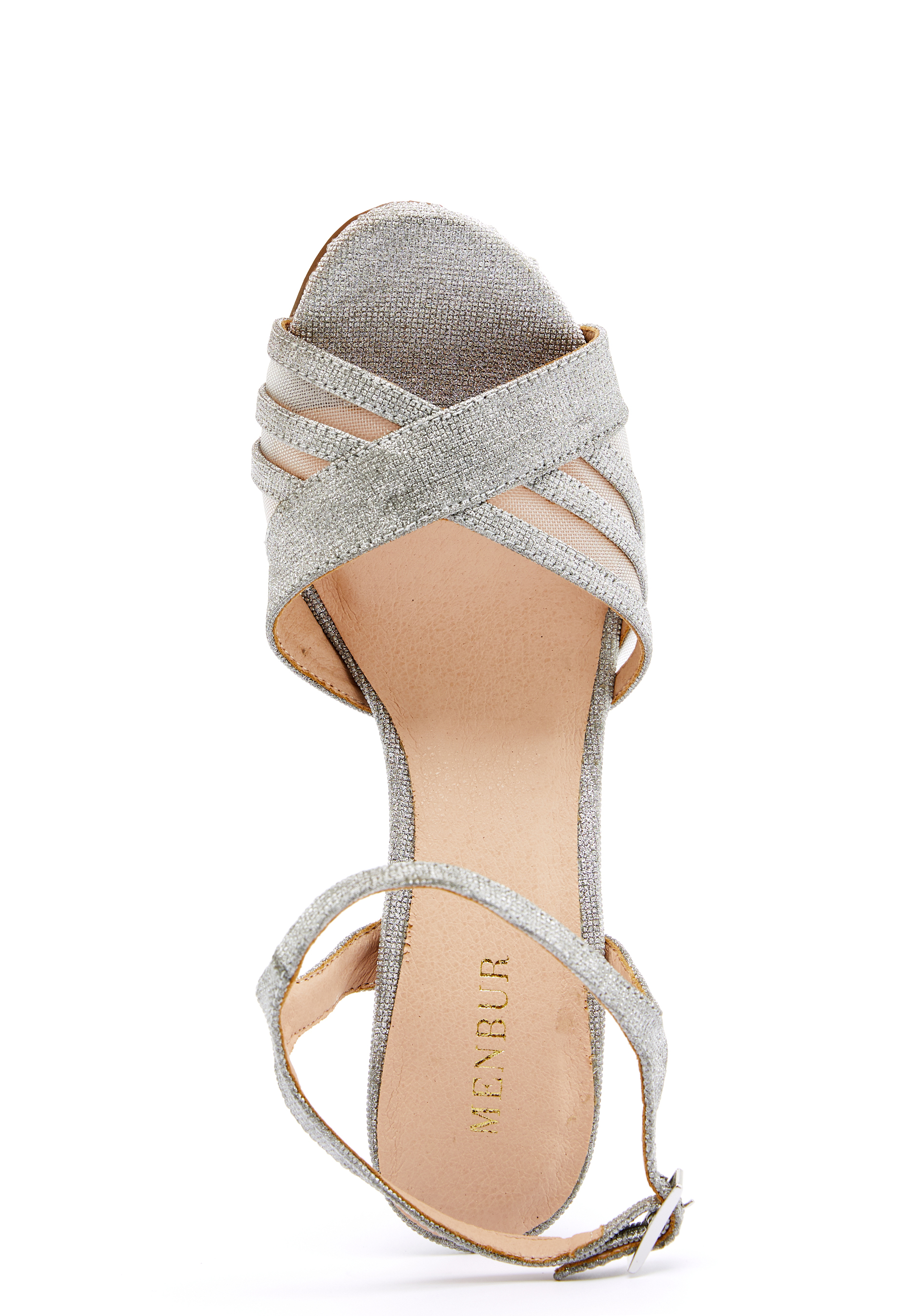 flat silver sparkly sandals
