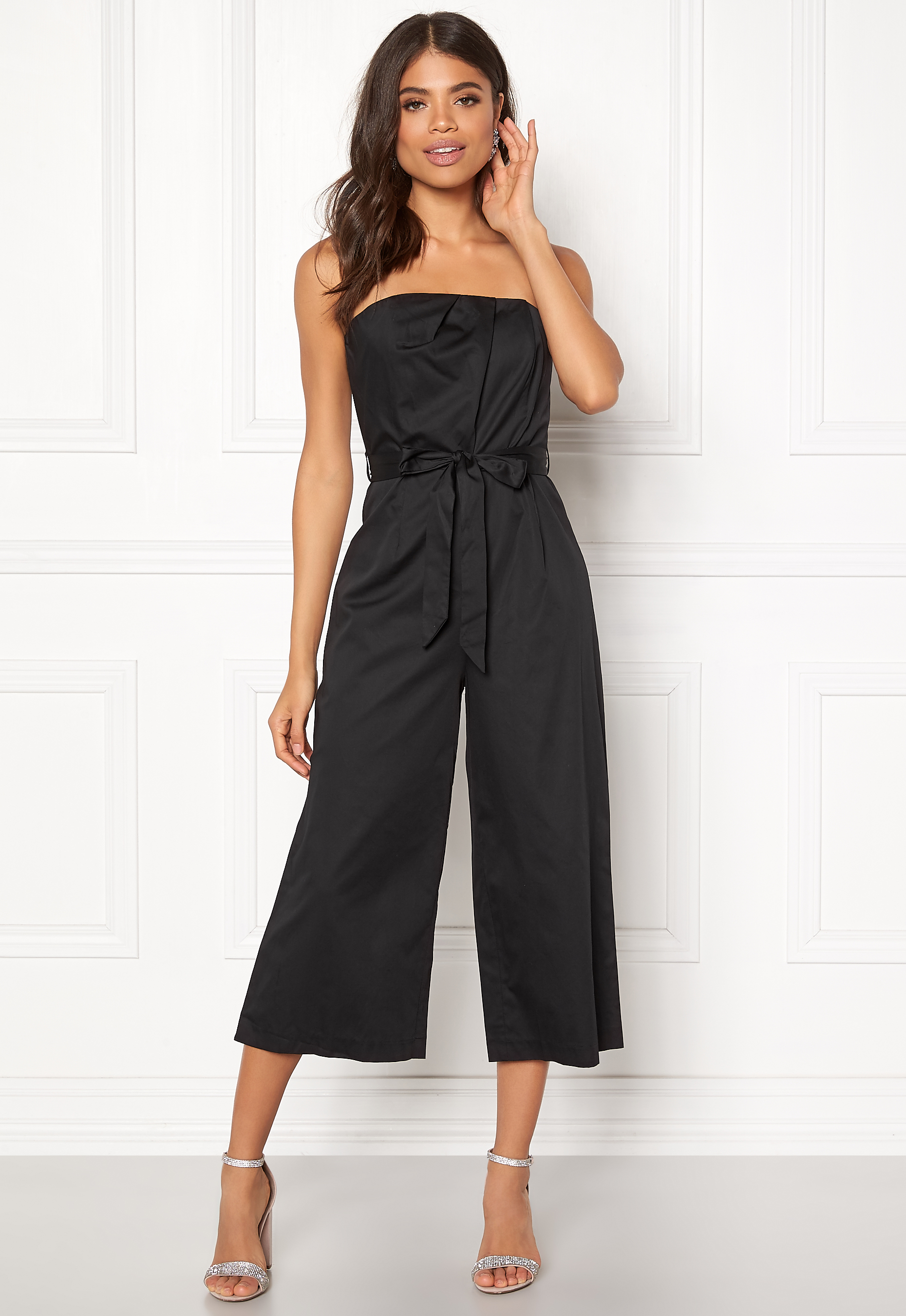 black bandeau culotte jumpsuit