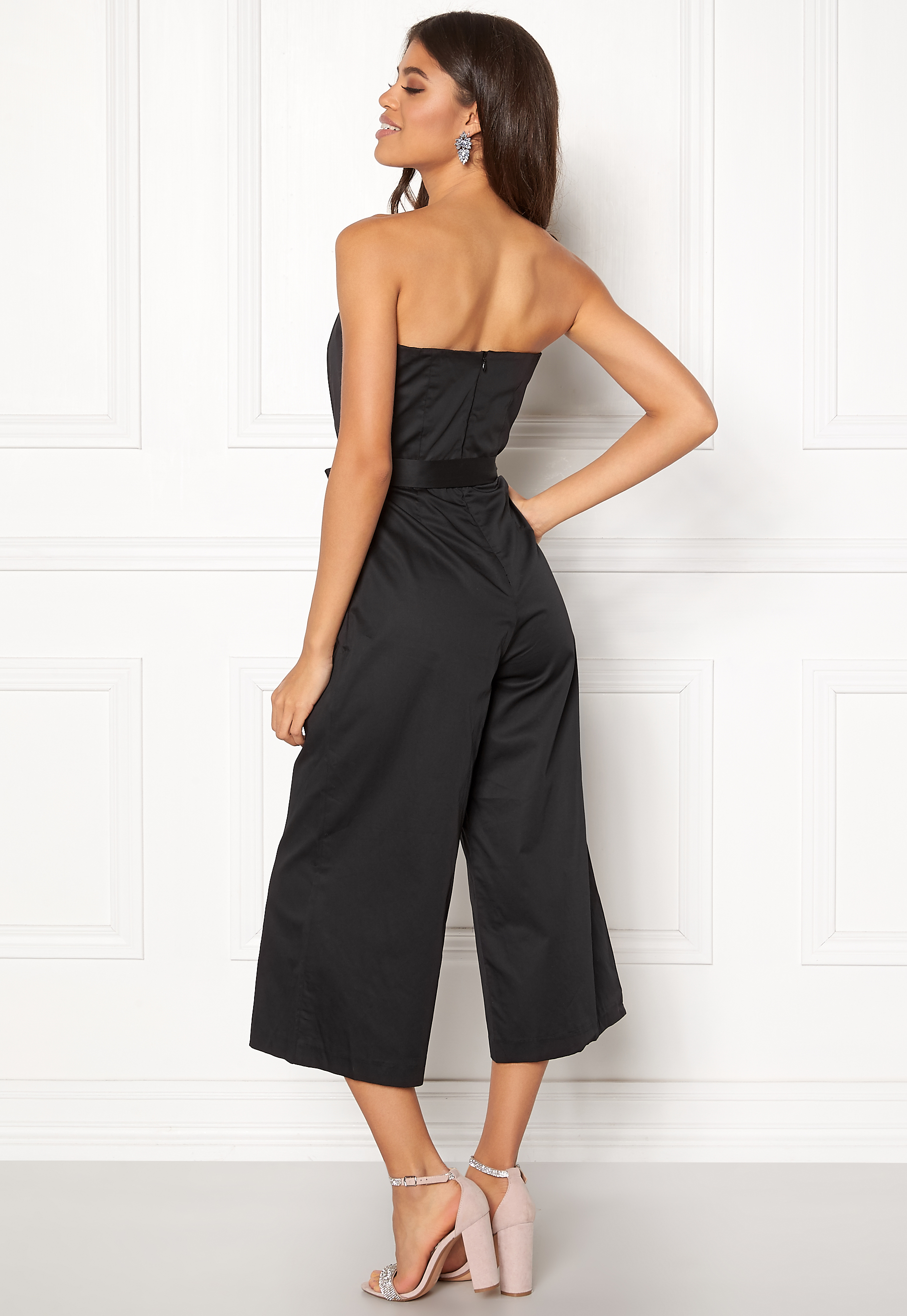 black bandeau culotte jumpsuit