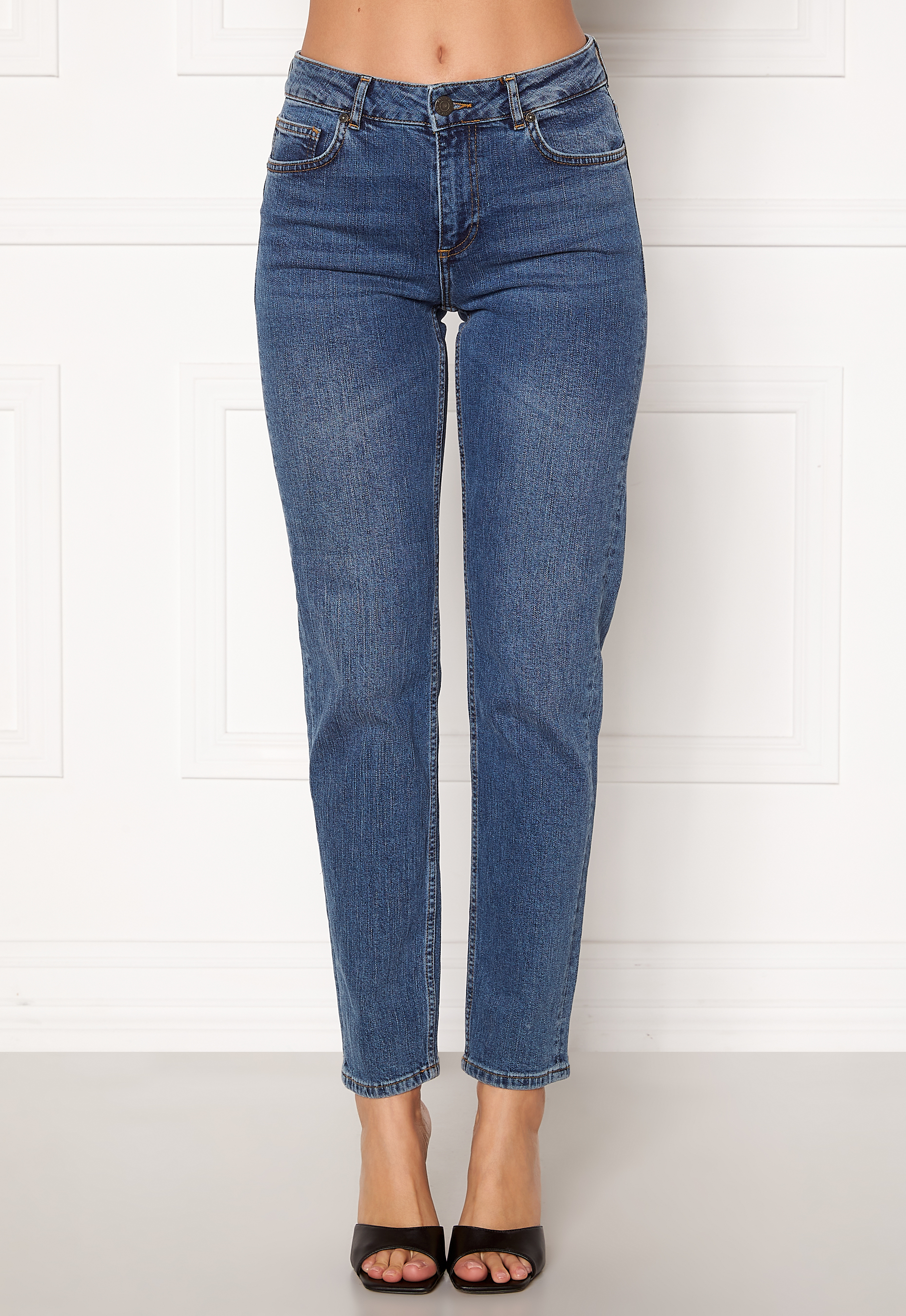 Noisy May Jenna NW Straight Jeans Medium Blue Denim - Bubbleroom