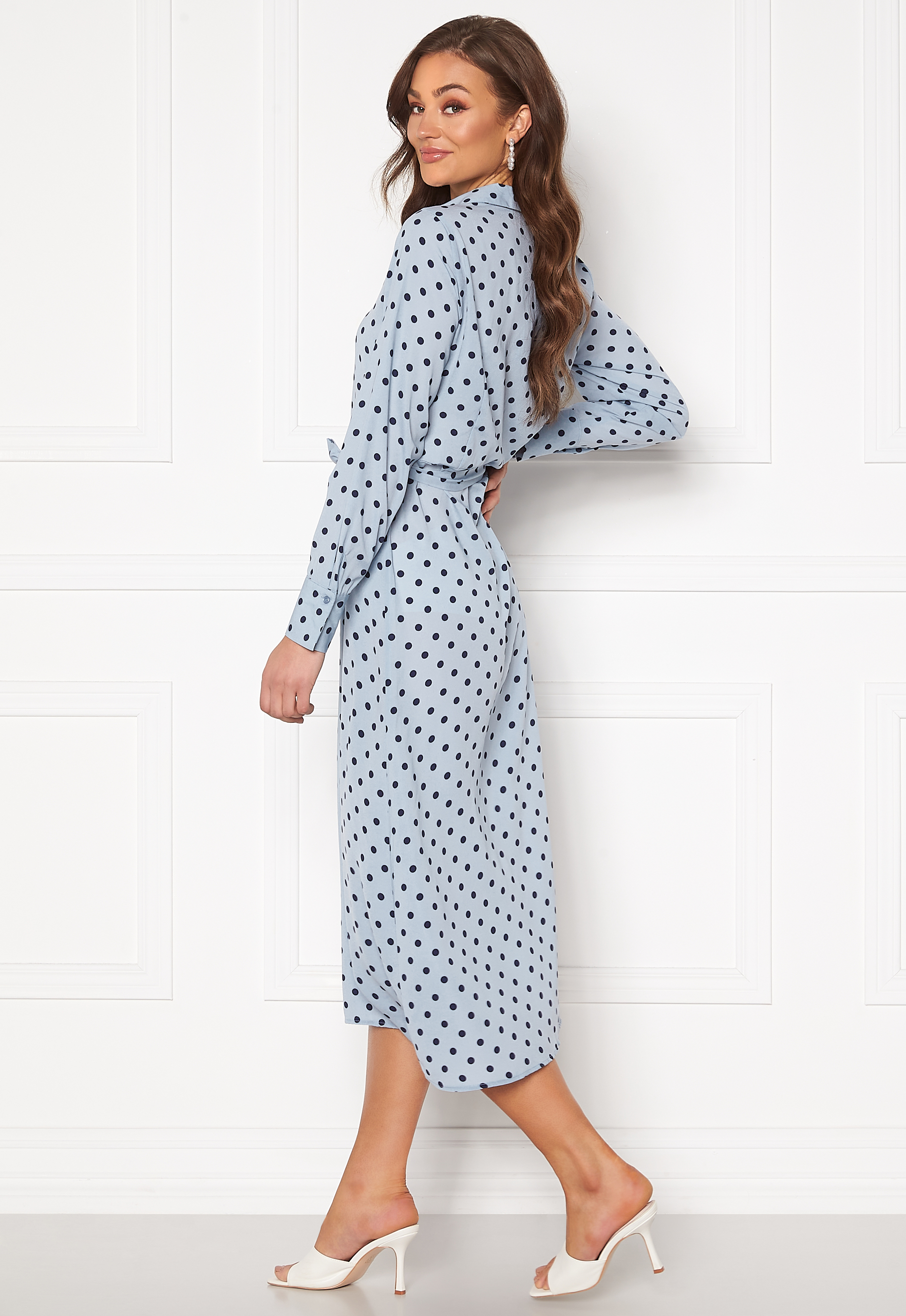 next blue polka dot dress