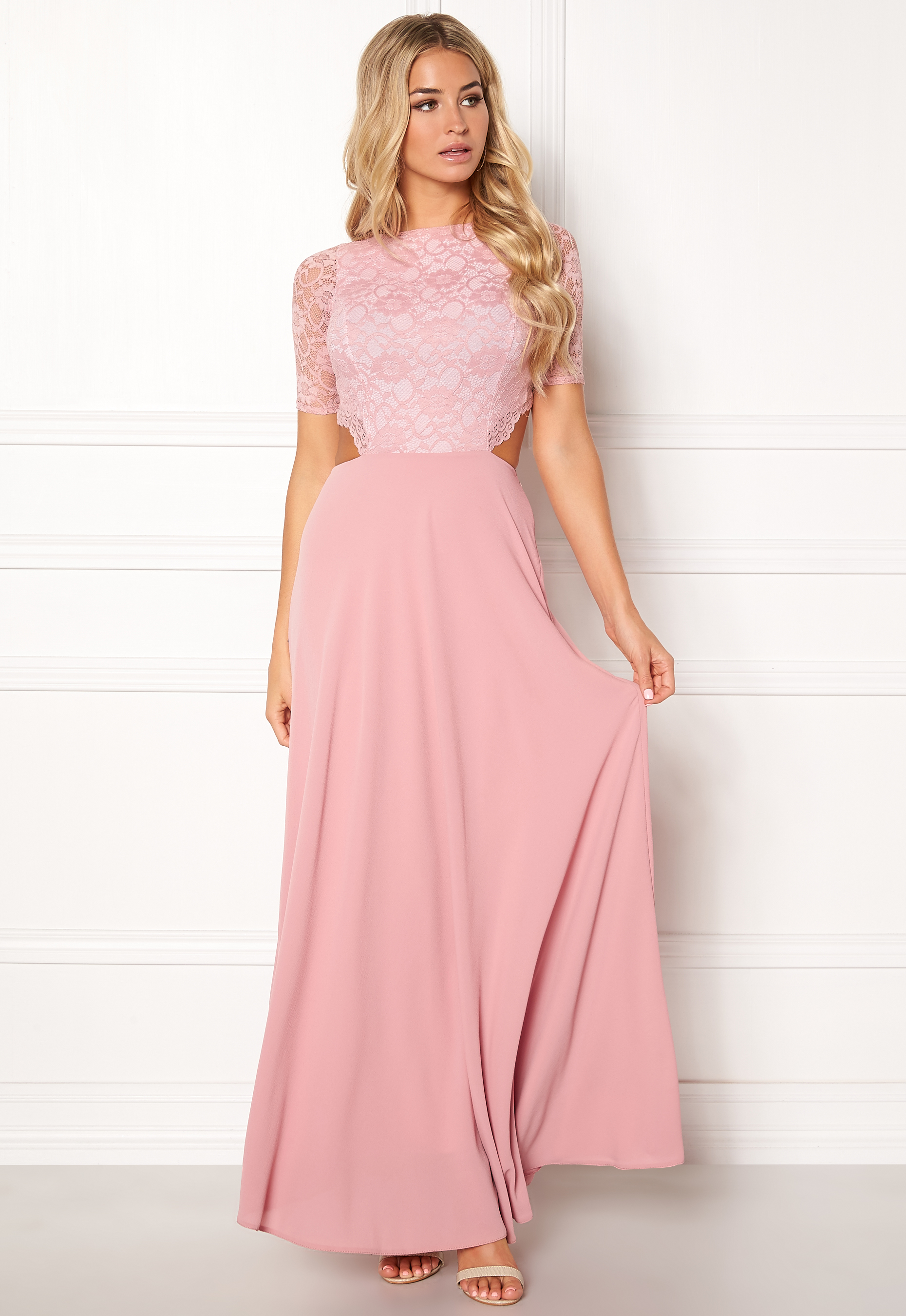 open back lace maxi dress