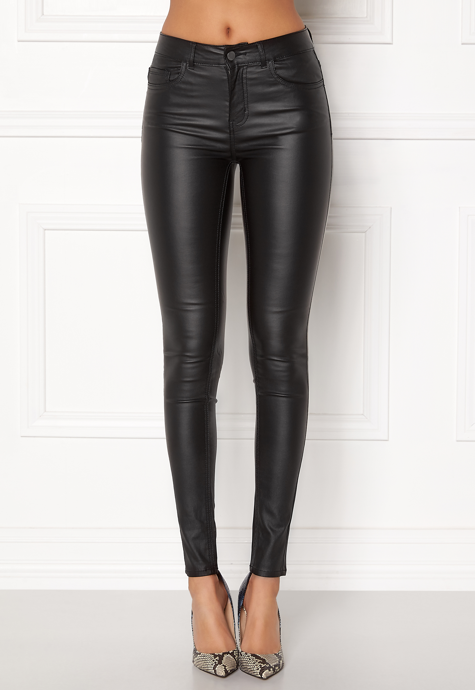 Pieces Five Betty Coated Jeans Black 