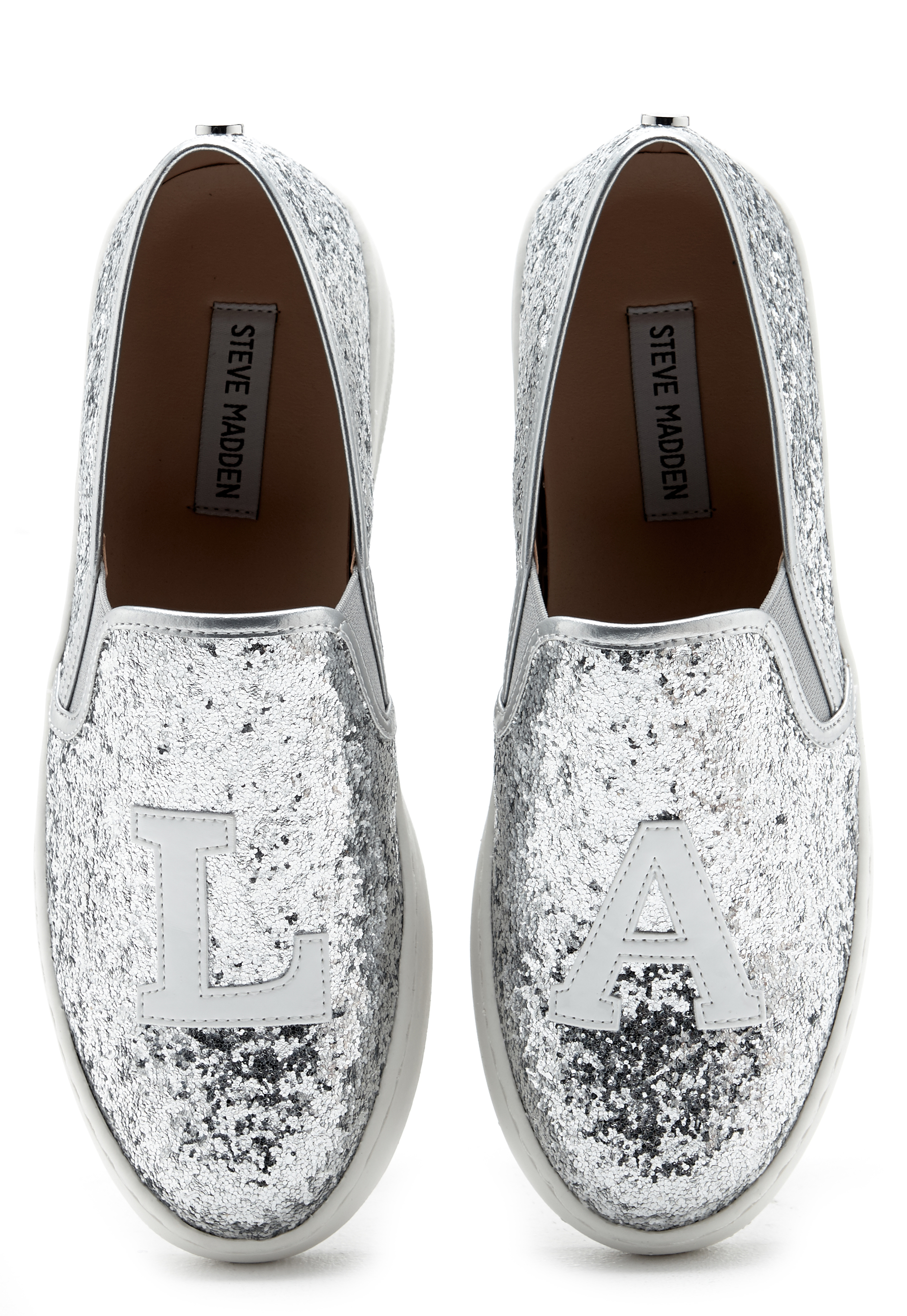 steve madden silver glitter flats