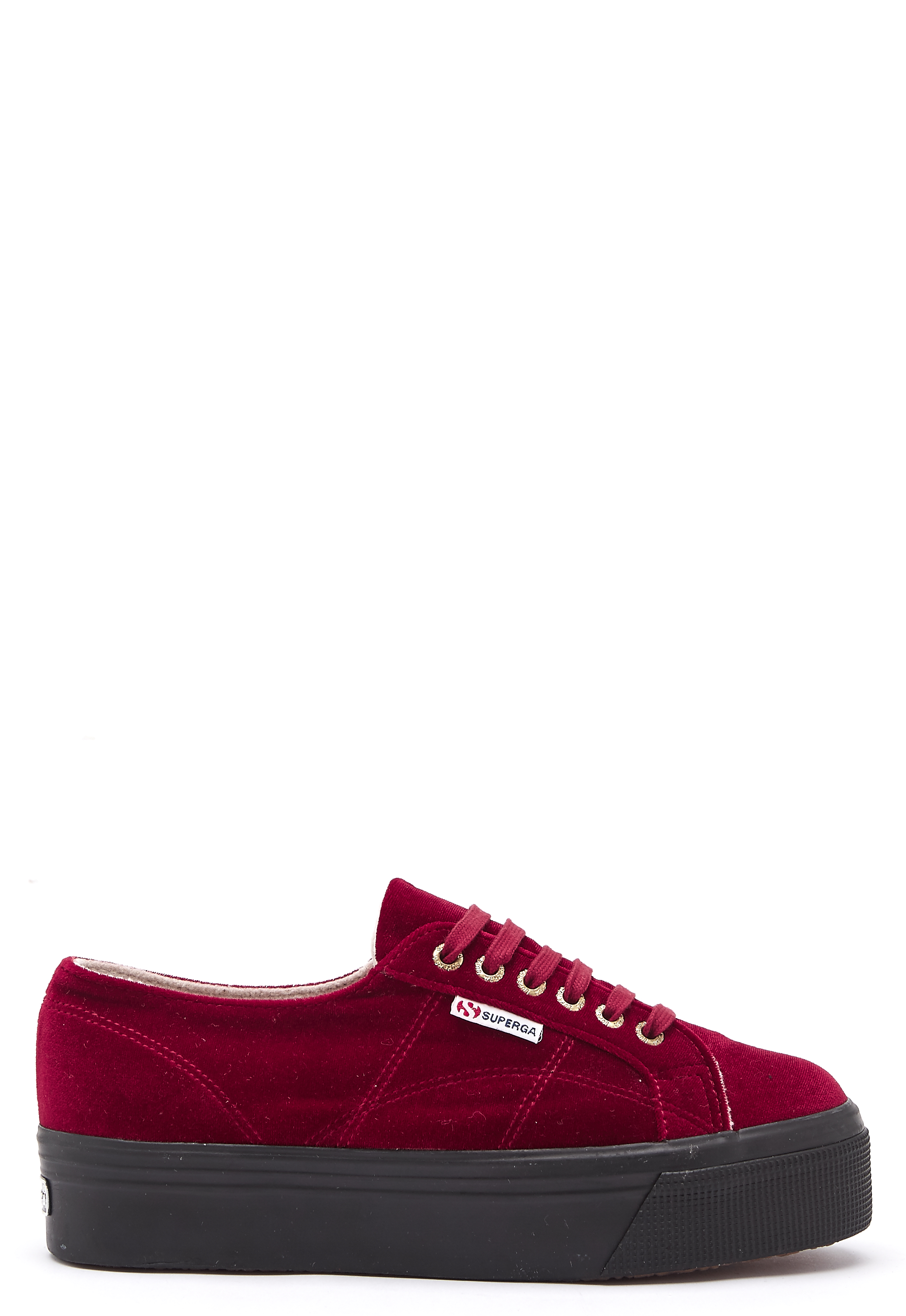 Superga Velvet Sneakers Red - Bubbleroom