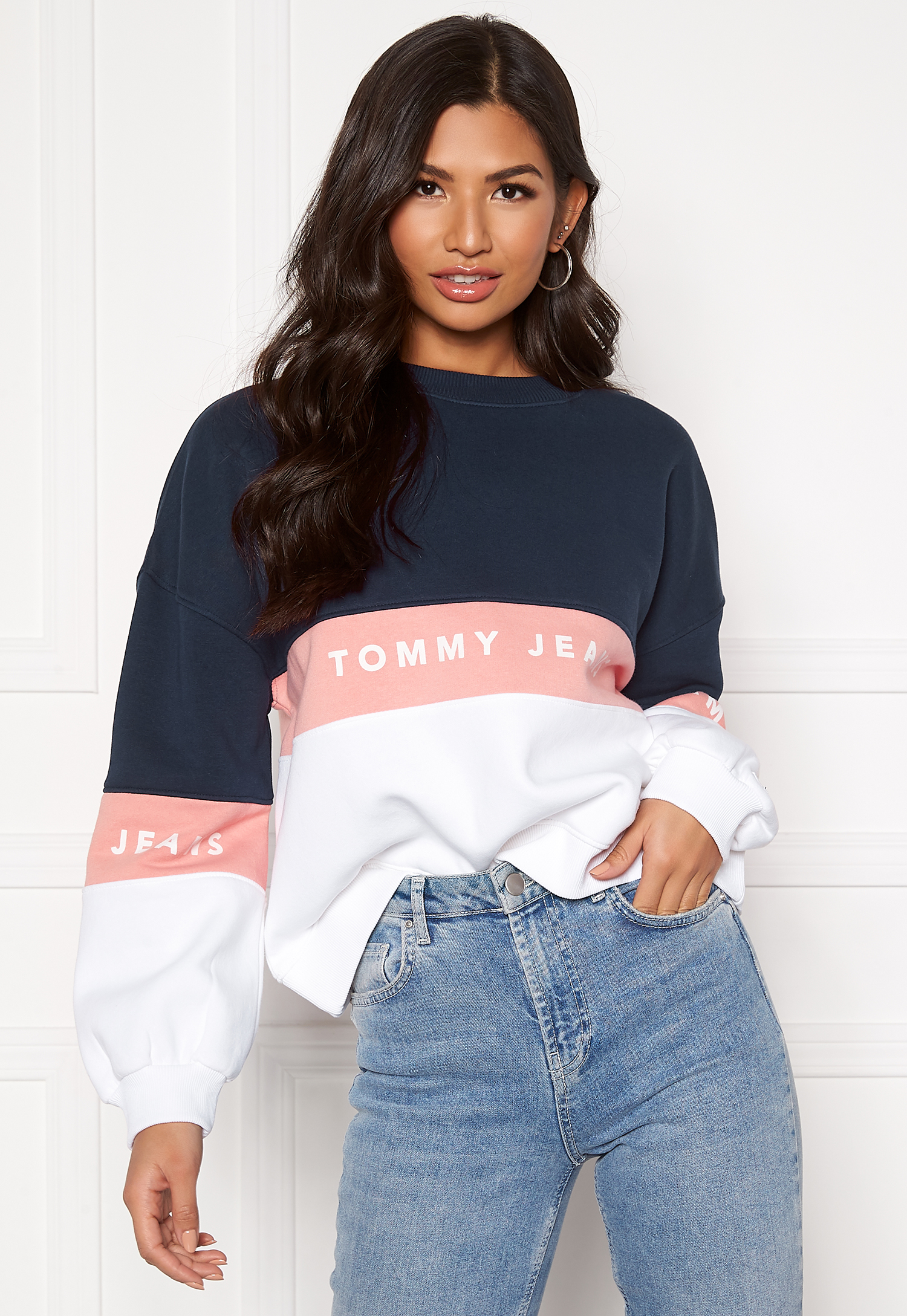 tommy jeans pastel colour block sweatshirt